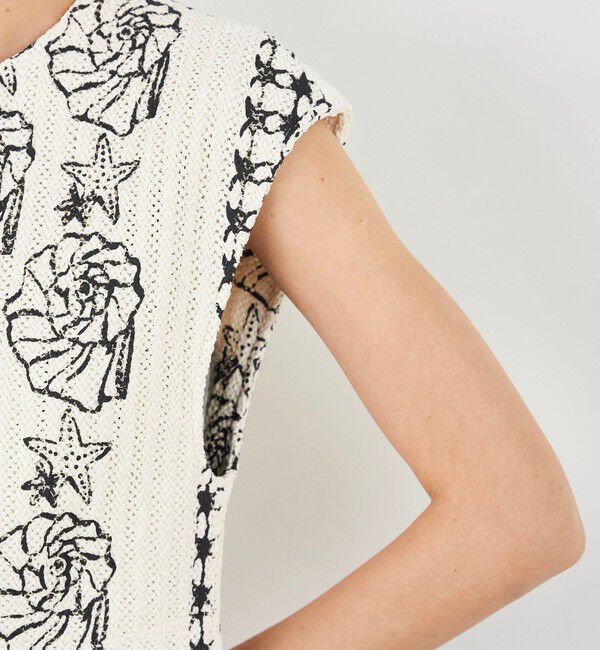 DES PRES「シェルプリントラッセルニット クルーネックジレ」|ベスト・ジレ|