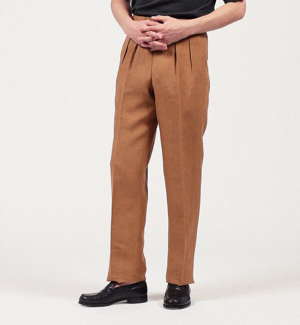 TOMORROWLAND MENS「ベルジャンリネン 2プリーツスラックス」|スラックス|