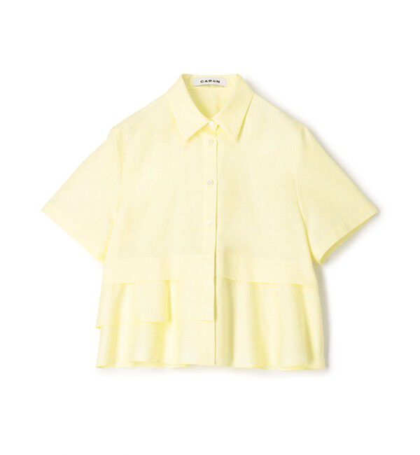 CABaN「タイプライターダブルクロス アシンメトリックフリルシャツ」|シャツ・ブラウス|23 イエロー