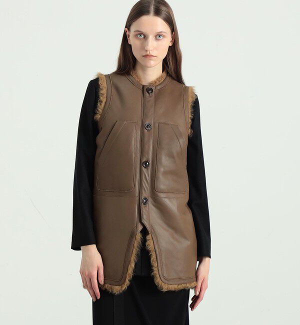 BACCA「ムートンボア 2WAYミドルベスト」|ダウンベスト・ベスト|