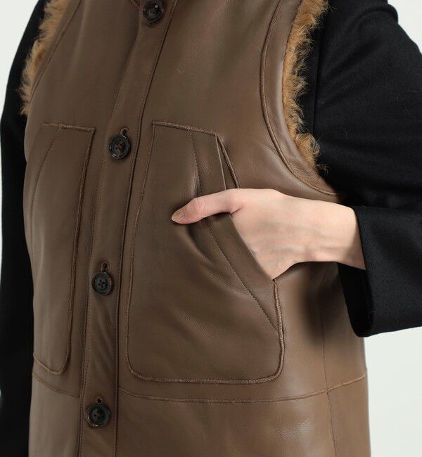 BACCA「ムートンボア 2WAYミドルベスト」|ダウンベスト・ベスト|