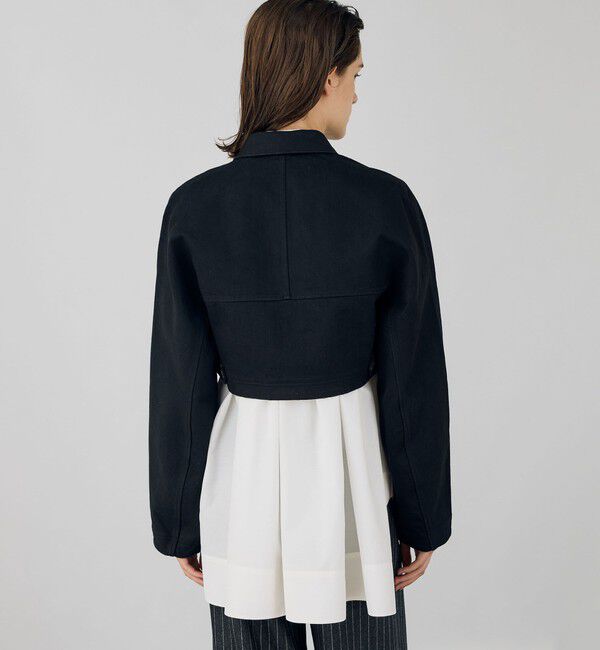 DES PRES「ブラックデニム クロップドブルゾン」|デニムジャケット|