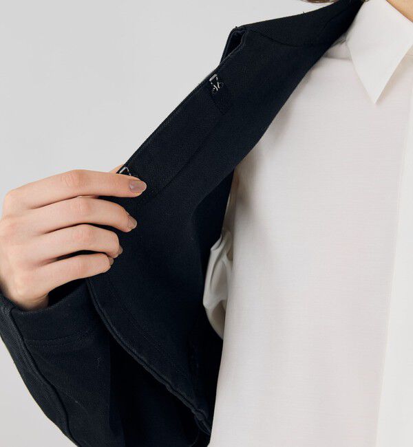 DES PRES「ブラックデニム クロップドブルゾン」|デニムジャケット|