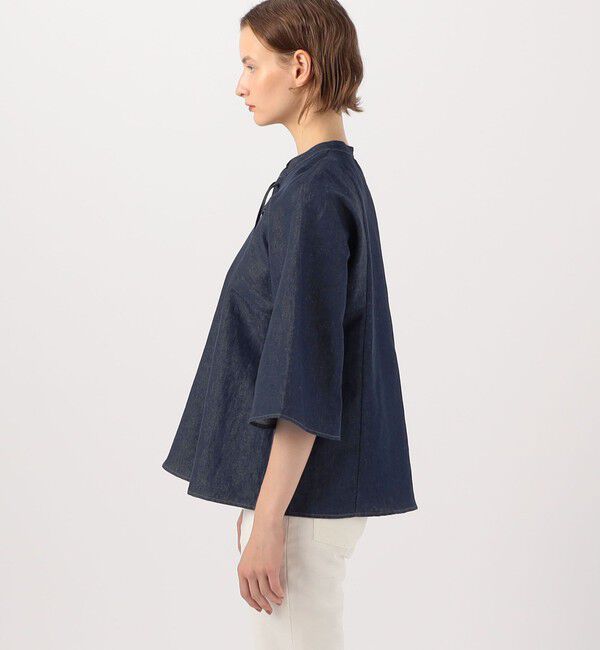 MACPHEE「リアクティブデニム レースアップブラウス」|シャツ・ブラウス|