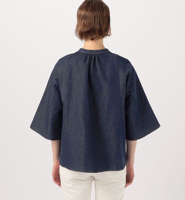 MACPHEE「リアクティブデニム レースアップブラウス」|シャツ・ブラウス|