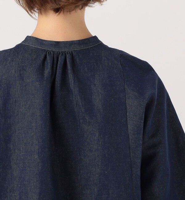 MACPHEE「リアクティブデニム レースアップブラウス」|シャツ・ブラウス|