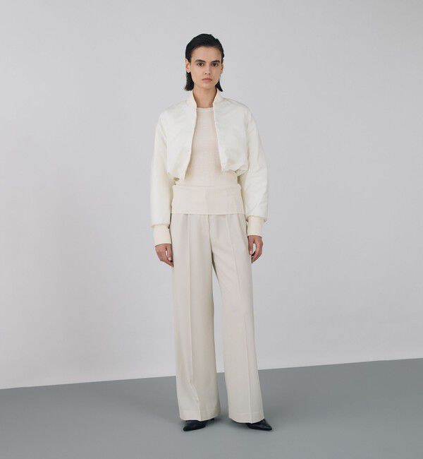 DES PRES「ポリエステルスムースダブルクロス クロップドブルゾン」|ブルゾン・スタジャン|