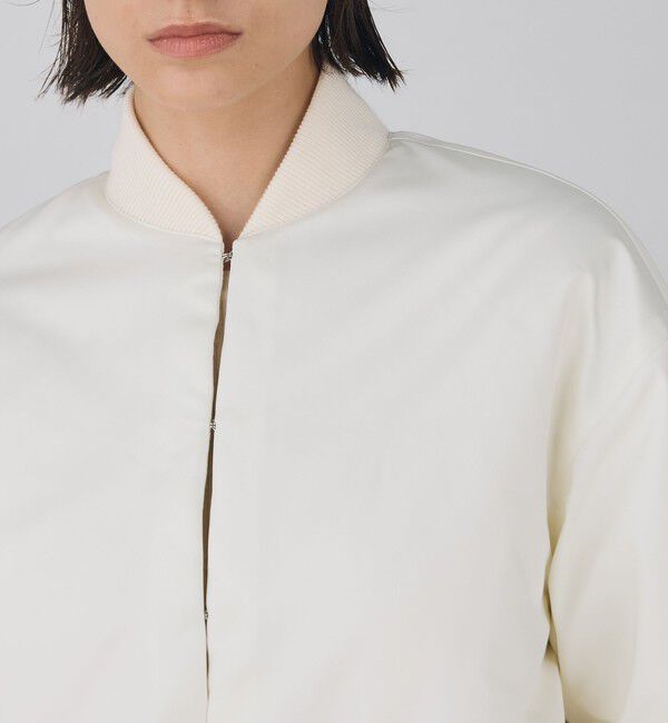 DES PRES「ポリエステルスムースダブルクロス クロップドブルゾン」|ブルゾン・スタジャン|