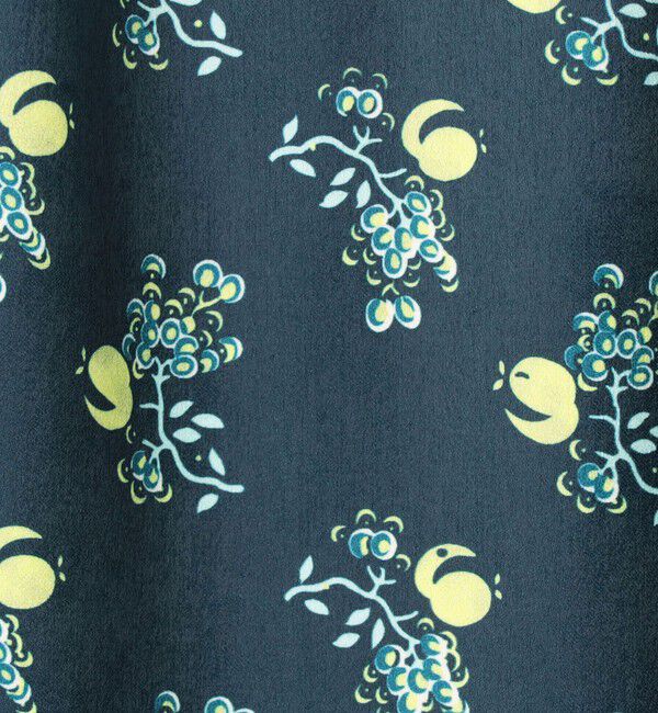 SOULEIADO「ポリエステルサテンプリント ティアードマキシスカート」|フレア|