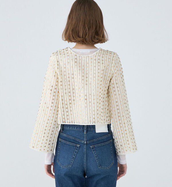 MACPHEE「ストライプスパンコール 2-WAYブラウス」|シャツ・ブラウス|