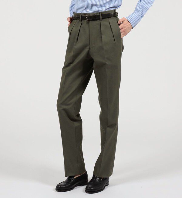 TOMORROWLAND MENS「コットン 2プリーツ ストレート スラックス」|スラックス|