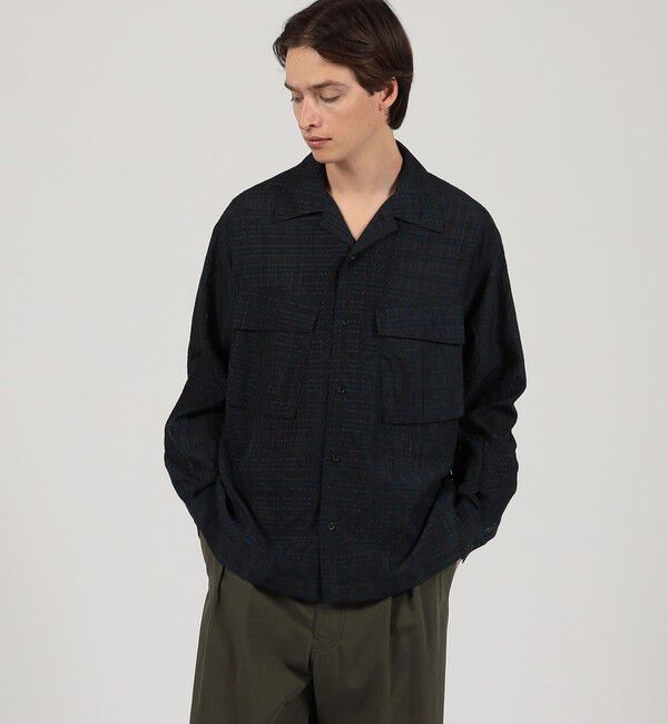 TOMORROWLAND MENS「ポリエステル キュプラ ナイロン チェック ダブルポケットシャツ」|シャツ・ブラウス|