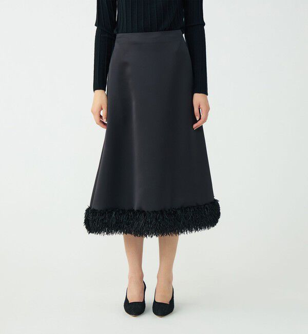 Ballsey「フェザーコンビ トラペーズロングスカート」|フレア|