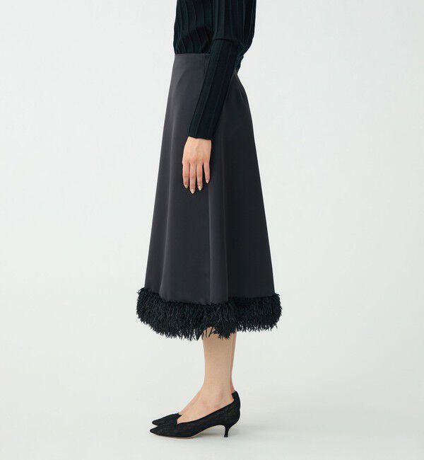 Ballsey「フェザーコンビ トラペーズロングスカート」|フレア|