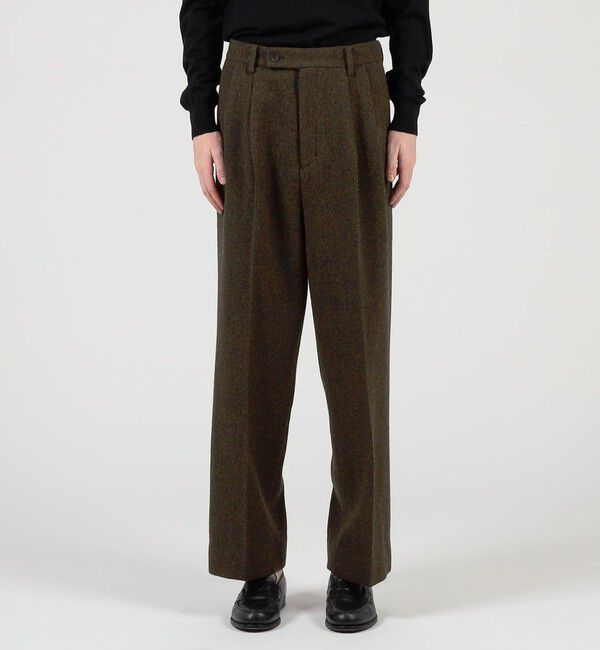 TOMORROWLAND MENS「ウールツイードヘリンボーン 2プリーツワイドストレートバレルパンツ」|その他|