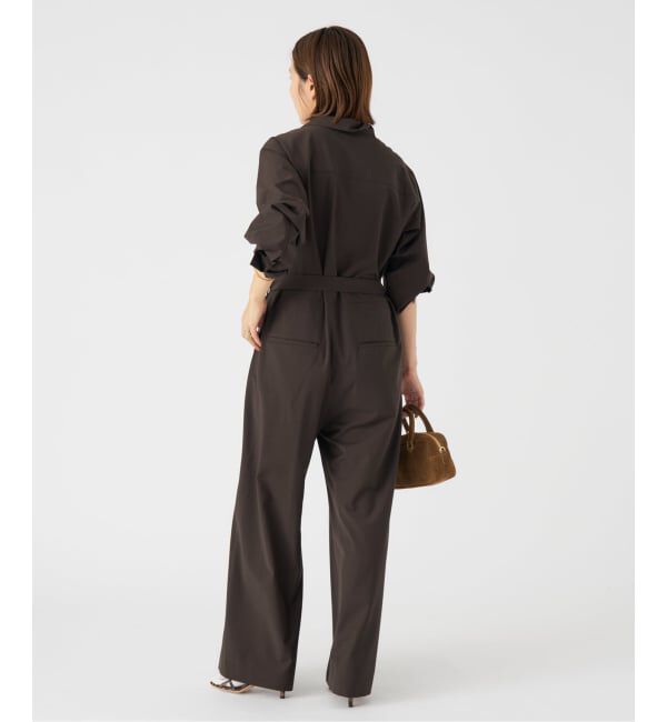 IENA「オープンカラージャンプスーツ」|オールインワン|