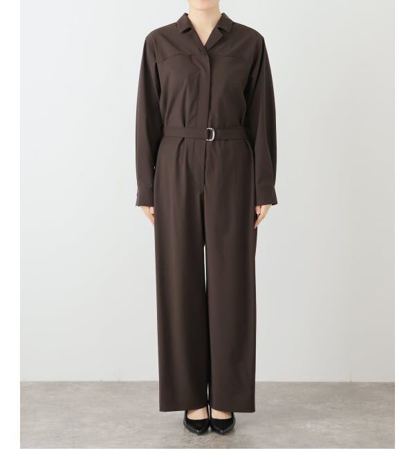 IENA「オープンカラージャンプスーツ」|オールインワン|