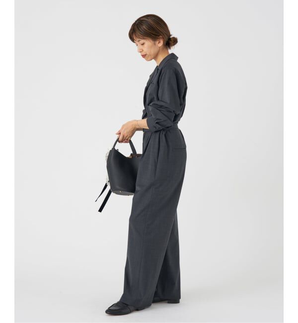 IENA「オープンカラージャンプスーツ」|オールインワン|