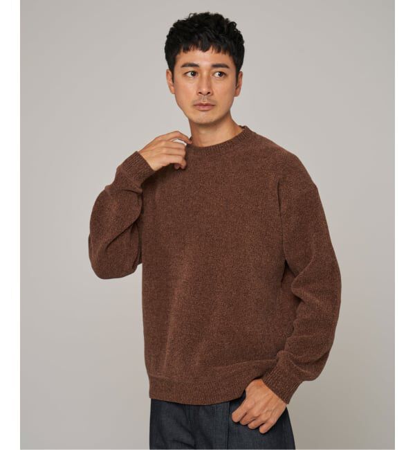 EDIFICE「《追加》シェニール ヤーン クルーネック ニット」|ニット・セーター|