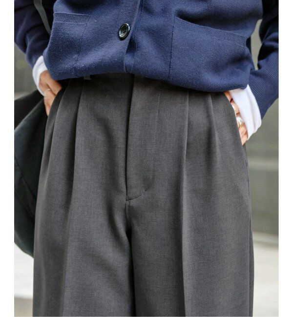 Spick and Span「《追加》ダブルクロスツータックパンツ」|スラックス|