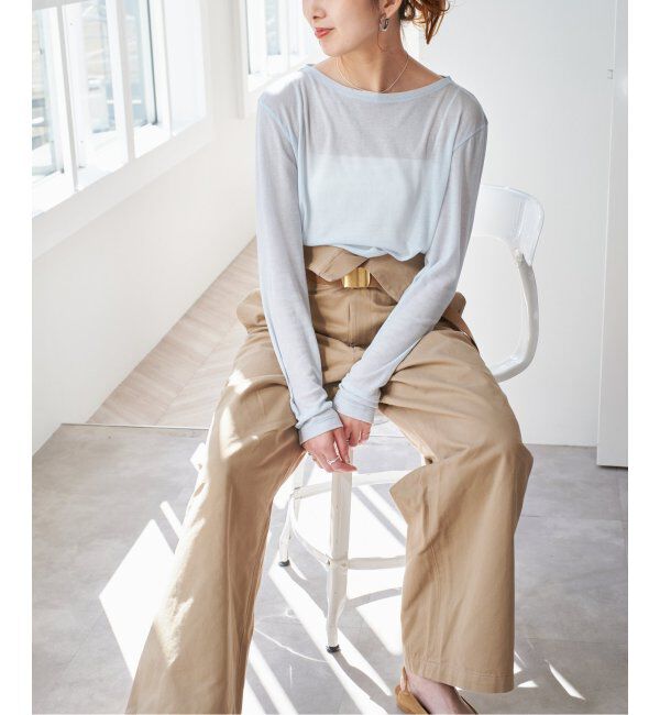 Spick and Span「《追加》シアーボートネックプルオーバー」|Tシャツ・カットソー|