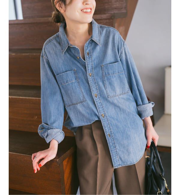 Spick and Span「《追加》ライトオンスデニムシャツ」|シャツ・ブラウス|
