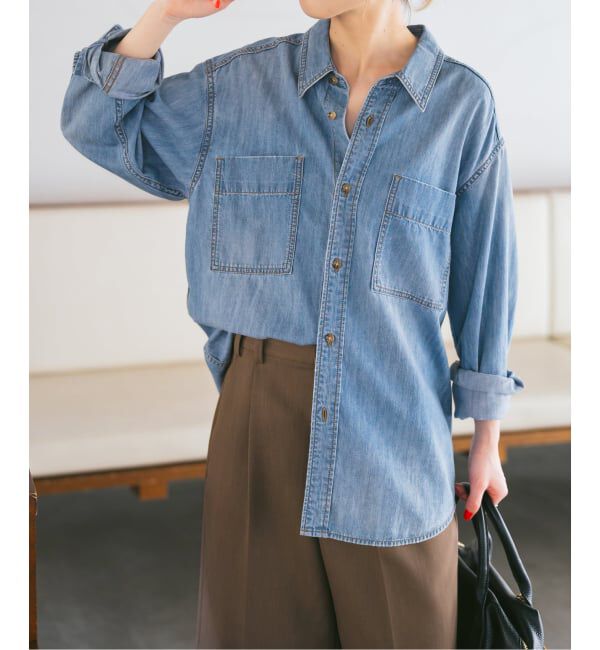 Spick and Span「《追加》ライトオンスデニムシャツ」|シャツ・ブラウス|
