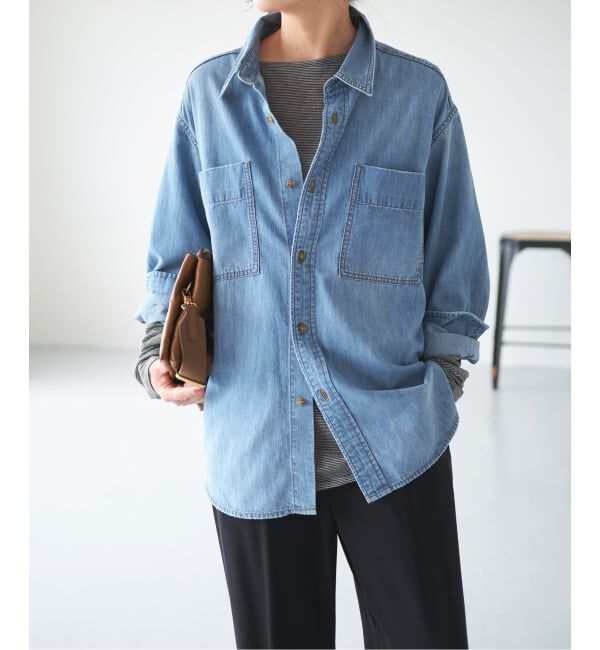 Spick and Span「《追加》ライトオンスデニムシャツ」|シャツ・ブラウス|