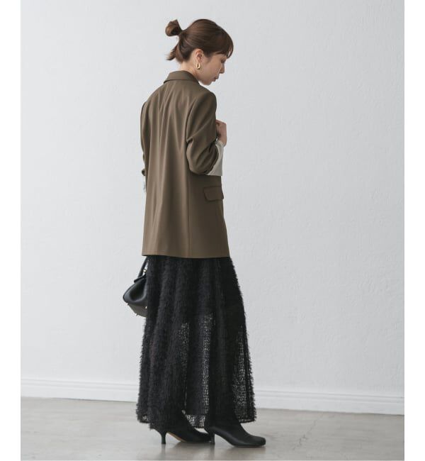 NOBLE「エステルツイルピークドラペルジャケット」|テーラードジャケット|