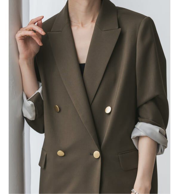 NOBLE「エステルツイルピークドラペルジャケット」|テーラードジャケット|