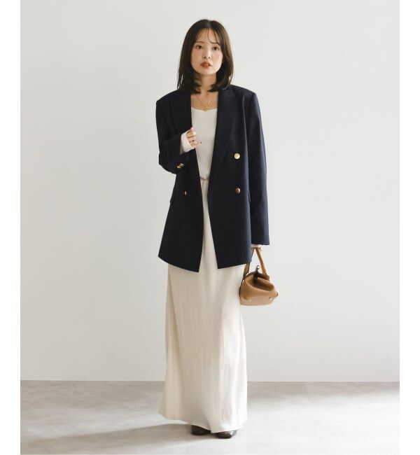 NOBLE「エステルツイルピークドラペルジャケット」|テーラードジャケット|