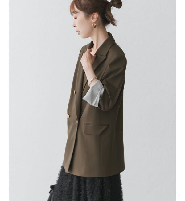 NOBLE「エステルツイルピークドラペルジャケット」|テーラードジャケット|