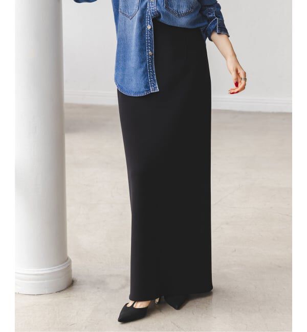 NOBLE「《追加》【洗える】コンフォートジャージーライクタイトスカート 5」|スカート|