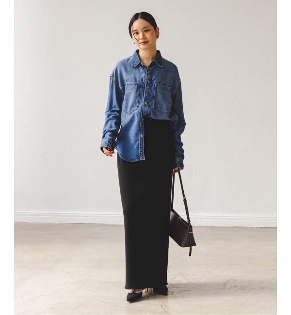 NOBLE「《追加》【洗える】コンフォートジャージーライクタイトスカート 5」|スカート|