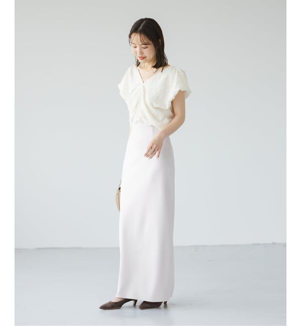 NOBLE「《追加》【洗える】コンフォートジャージーライクタイトスカート 5」|スカート|