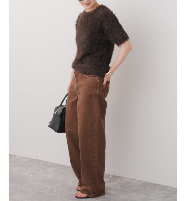 Spick and Span「《追加》手洗い可 / フェザーヤーンハーフスリーブニット」|ニット・セーター|