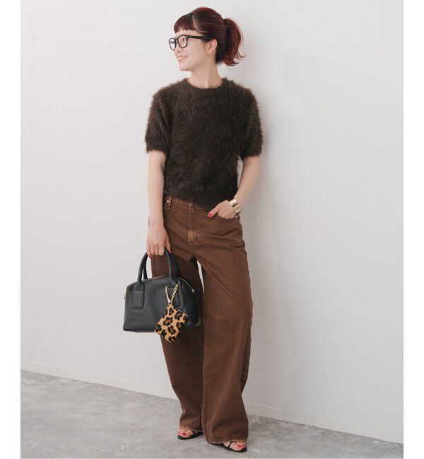 Spick and Span「《追加》手洗い可 / フェザーヤーンハーフスリーブニット」|ニット・セーター|