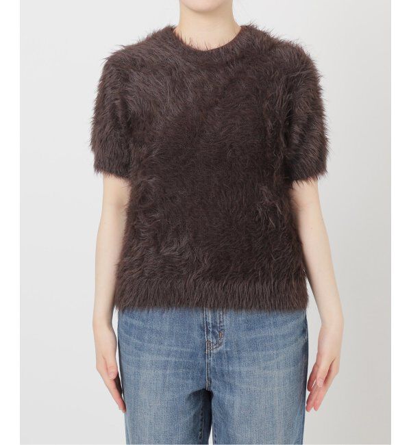 Spick and Span「《追加》手洗い可 / フェザーヤーンハーフスリーブニット」|ニット・セーター|