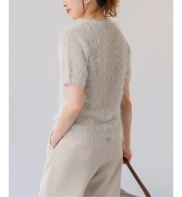 Spick and Span「《追加》手洗い可 / フェザーヤーンハーフスリーブニット」|ニット・セーター|