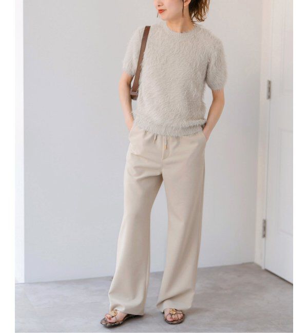 Spick and Span「《追加》手洗い可 / フェザーヤーンハーフスリーブニット」|ニット・セーター|