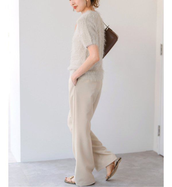 Spick and Span「《追加》手洗い可 / フェザーヤーンハーフスリーブニット」|ニット・セーター|