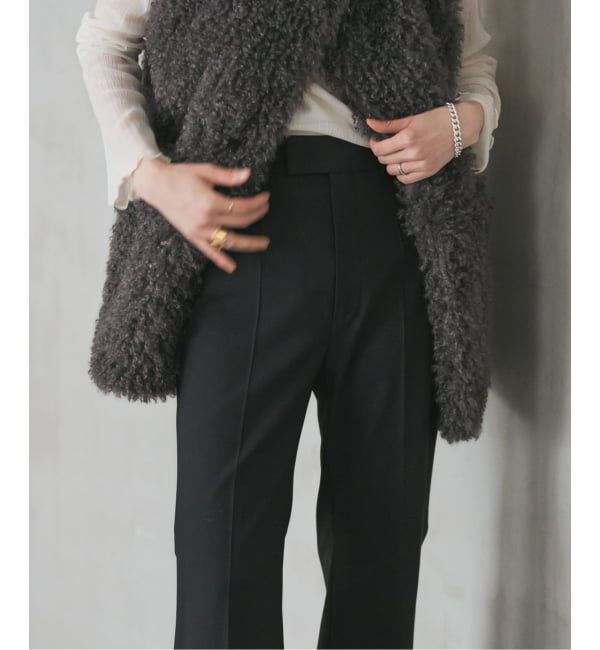 NOBLE「ハイストレッチナローフレアパンツ」|スラックス|