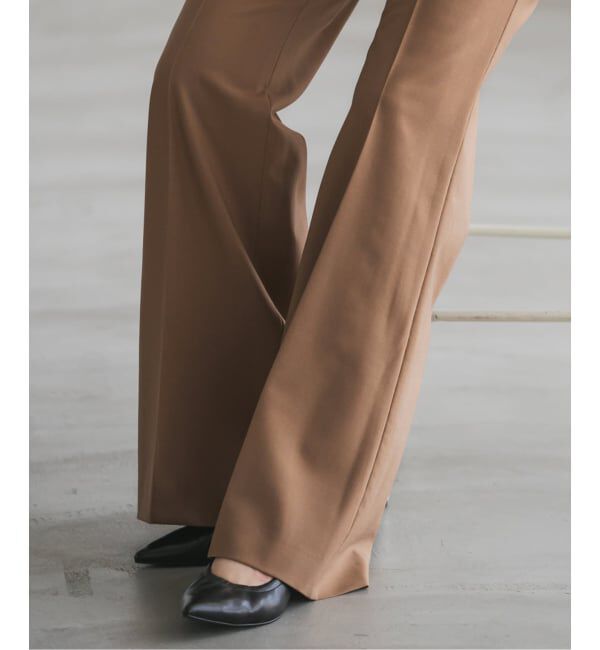 NOBLE「ハイストレッチナローフレアパンツ」|スラックス|