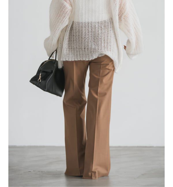 NOBLE「ハイストレッチナローフレアパンツ」|スラックス|