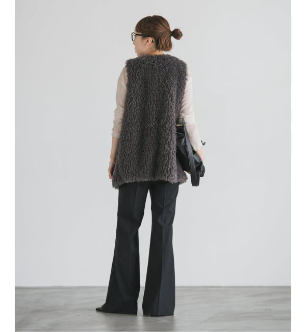 NOBLE「ハイストレッチナローフレアパンツ」|スラックス|