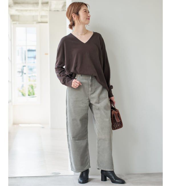 Spick and Span「コットンバルキーヤーンルーズVネックプルオーバー」|ニット・セーター|