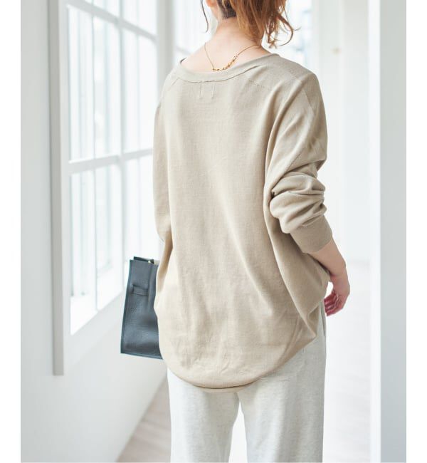 Spick and Span「コットンバルキーヤーンルーズVネックプルオーバー」|ニット・セーター|