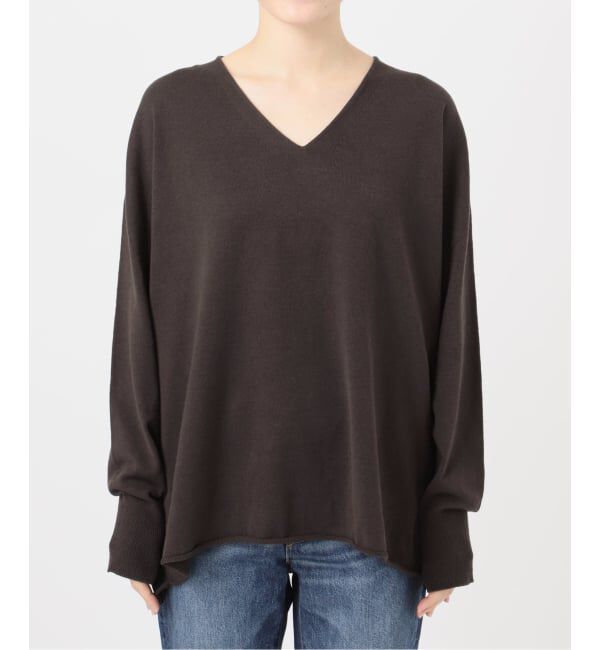 Spick and Span「コットンバルキーヤーンルーズVネックプルオーバー」|ニット・セーター|