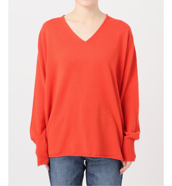 Spick and Span「コットンバルキーヤーンルーズVネックプルオーバー」|ニット・セーター|