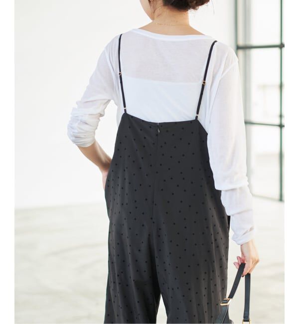 Spick and Span「《WEB限定》フロッキードットキャミサロペット」|オールインワン|